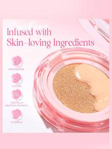 PINKFLASH Cushion Foundation, Menyamarkan Pori-Pori, Tahan Air, Mengontrol Minyak, Daya Tutup Tinggi, Cocok untuk Semua Jenis Kulit, Sempurna untuk Riasan Sehari-hari, Tampilan Pesta dan Gaya Y2K, Hadiah Ideal untuk Hari Valentine dan Tahun Baru - #YL01 - View 4