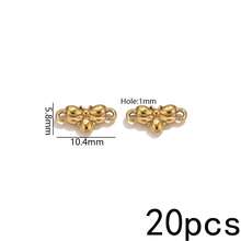 20 Peças Pingentes de Aço Inoxidável Banhados a Ouro 18K com Duplo Furo, Conectores Vintage Boho para Fabricação de Joias, Suprimentos para Fabricação de Joias DIY - Conector duplo suspenso - Visão 10