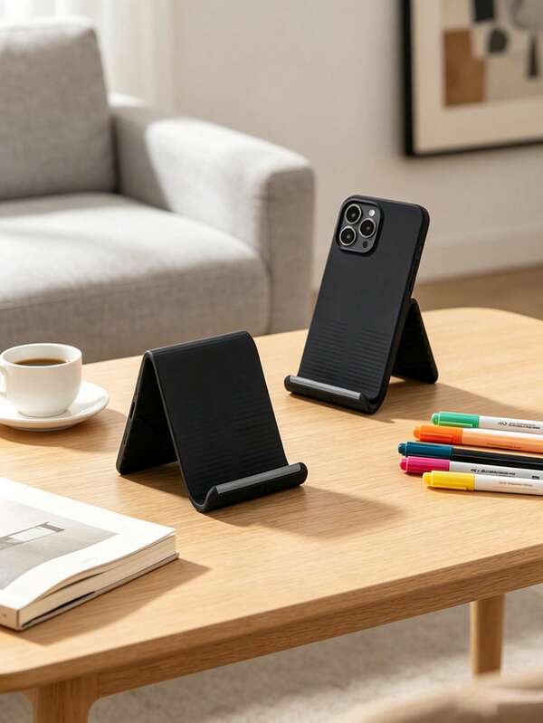 Soporte flexible y plegable de silicona para teléfono, soporte de escritorio para tableta y portátil, soporte inclinado, antideslizante, estable, ajustable en múltiples ángulos, portátil, para uso en oficina, estudio, viaje, mesita de noche, para estudiantes, trabajadores de oficina, entusiastas de los viajes, regalo de vuelta a la escuela y viajes