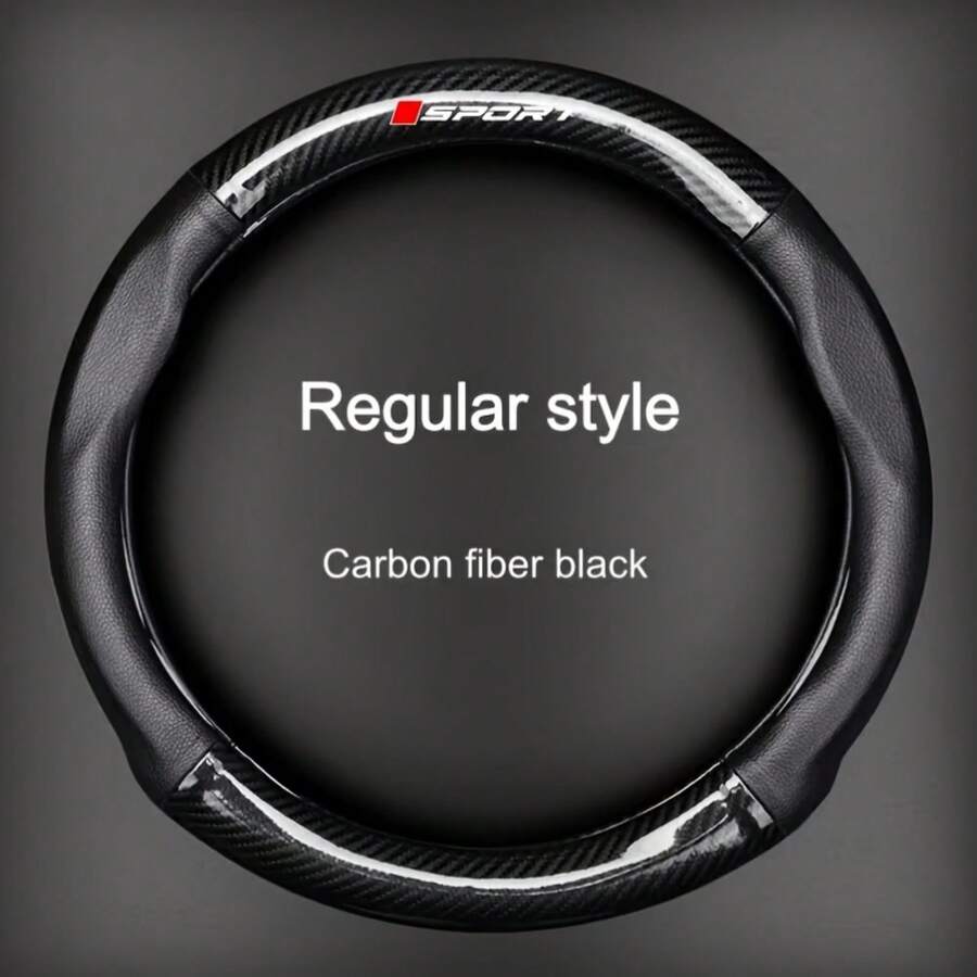 1 Stück Carbonfaser-Leder bequemer Sportstil Auto Lenkradbezug (mit Innenring) Auto Zubehör geeignet für 14,5-15 Zoll Lenkräder rutschfest langanhaltend mit atmungsaktiven Löchern Lenkradbezug Auto Innenraum Zubehör Unisex ganzjährig universell personalisierter Lenkrad Schutzbezug - sportlicher Stil - Übersicht 1
