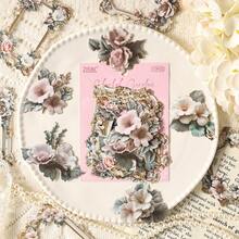 10pcs Vintage Floral Border Stickers, DIY Scrapbook Stickers, Vibrant Colors Exquisite Illustration, Multi-Functional Scrapbook Stickers For Art Journal, Card Making, Handmade Art DIY Stickers, Back To School Gift - Sticker - View 16