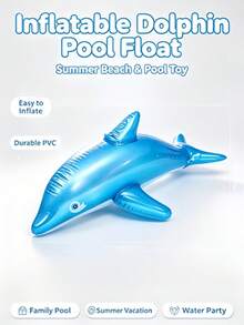 Inflatable Shark-Shaped Pool Float, Thick PVC Air Mattress For Summer Swimming Pool, Beach, Pool Party, Relaxation, Sunbathing, Perfect Summer Vacation Gift, Suitable For Adults, Foldable Portable Outdoor Water Activity Accessory, Photography Prop - One Size - View 7