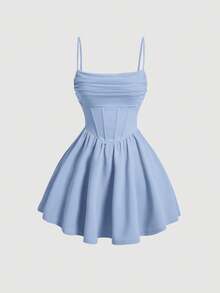 Women Short Dresses - 淺藍色 - 查看 1