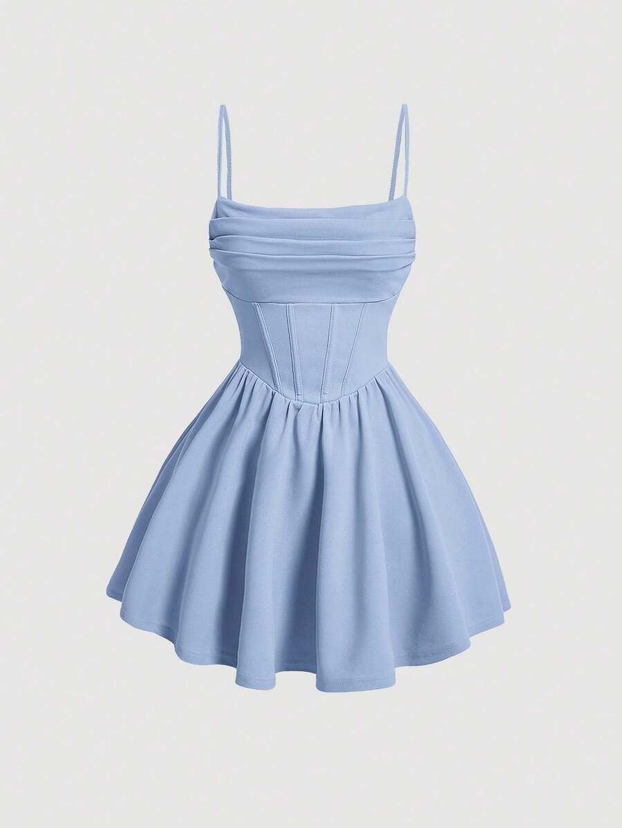 Women Short Dresses - 淺藍色 - 查看 1