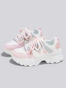 Flipark 1 Pair Women's Casual Lightweight Student Sports Shoes, Suitable For Outdoor Activities - Hot Pink - View 5