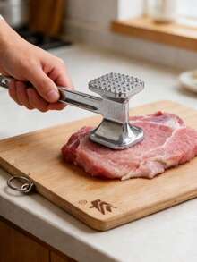 1pc Meat Tenderizer, Pork Chop Tenderizer, Double-Sided Meat Hammer, Kitchen Tool, Household Meat Hammer, BBQ Tool, Suitable For Potatoes, Hamburger Patties, Pancakes And Various Foods - Multicolor - View 2
