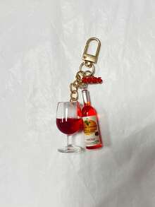 Realistic Red Wine Goblet Keychain, Fake Wine Bottle Keychain, Mini Wine Glass Keychain, Accessory Hanging Chain, Unisex Bag Charm Pendant, Suitable As A Gift For Best Friends, Sisters, Colleagues, Couples, Birthday Gift - Multicolor - View 15