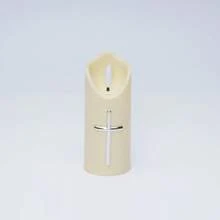1pc Flameless Flickering Cross Ivory White LED Candle, Battery Operated, Suitable For Dining Table, Fireplace, Wedding, Party, Home, And Other Occasions. (Battery Included) - Cross Ivory White - View 7