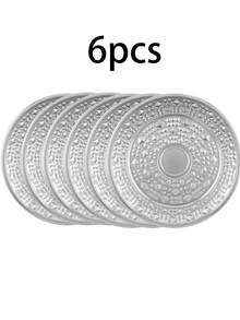 6pcs/3pcs/1pc Gold Round Rippled Stainless Steel Dinner Plate Set, 25cm/9.8in Size, Suitable For Japanese/ Home Kitchen/Restaurant/Outdoor Party Gatherings And More. Student Tableware/Party Tableware Set. - Multicolor - View 15