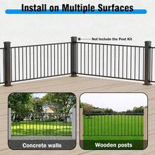 Aluminum Railing Kit, Indoor Outdoor Railing Deck, Guard Rail Kit Universal Wooden Stairs Rails, Concrete Steps Porch Deck, Easy To Install, Not Include Post(36in, 4ft) - C - View 4