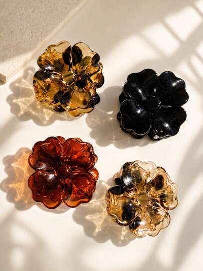 Large Clover Claw Clip, Minimalist Transparent Colorful Leopard Print Fashion Personalized Hair Clip, Hair Claw For Half-Up Hair, Hair Accessory For Women, Daily Home Commute Party