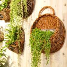 Ins Style Pastoral Wall Hanging Planter, Woven Wall Hanging Basket - Original Design Handmade Decorative Item, Hanging Woven Wall Hanging Basket With Protective Material, For Hands, Home Decor, Suitable For Patio, Living Room, Bedroom - Wall-mounted - View 4