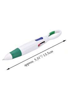 6pcs Retractable Shuttle Pens, 4-In-1 Fluorescent Ballpoint Pens With Ring Cap, Paired With Multi-Color Keychain, Suitable For Office, Study, Students And Various Occasions, Ideal Gift - A - View 3