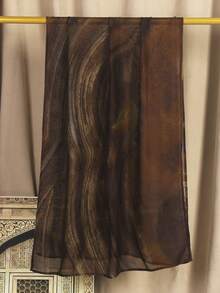1 pièce Foulard hijab imprimé marbre fluide abstrait pour femmes, foulard léger et doux avec sensation de rayonne, bords doublement cousus, châle enveloppant - 20# - Voir 8
