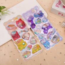 25pcs-Q-Lia 3D Ancient-Style Small Water Droplet Relief Three-Dimensional Crystal Sticker, Cute Glittering Raindrop Character Crystal Glue DIY Decorative Sticker - Multicolor - View 2