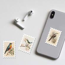 36PCS Vintage Bird & Floral Stickers, Retro Botanical Style & Nature Aesthetic Cutout Sticker Set For Journals, Scrapbook, Planner & Decor - Stamp - View 4