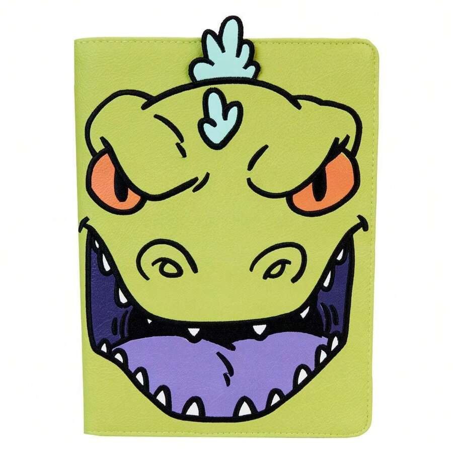Safta Nickelodeon Rugrats Reptar Notebook With Zipper Pocket, 21.87x16.25 Cm, Textured Vegan PU Leather, 150 Lined Refillable Pages, Detachable Bookmark - A - View 1
