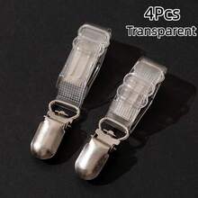 2/4/6Pcs Adjustable Buckle Shoulder Straps, 3 Colors Available: White, Black, Transparent, Suitable For Lingerie, Camisole And Clothing Anti-Slip Elastic Replacement Extension Straps, Tablecloth Fixing Elastic Bands, Duckbill Buckle Replacement Extension Straps - Multicolor - View 20