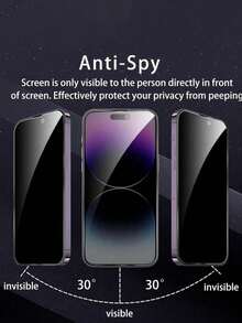 4片裝防窺鋼化玻璃螢幕保護貼，相容 iPhone 17e/17 Pro Max/17 Air/16 Pro Max/16E/16 Plus/15 Pro Max/14/13/12/11 Pro Max/X/XR/XS Max 及其他系列，防指紋、9H 硬度、防震防摔、完美貼合、相容手機殼、高透明度、高清晰度，為您的手機提供全面保護，手機配件 - 4pcs - 查看 6