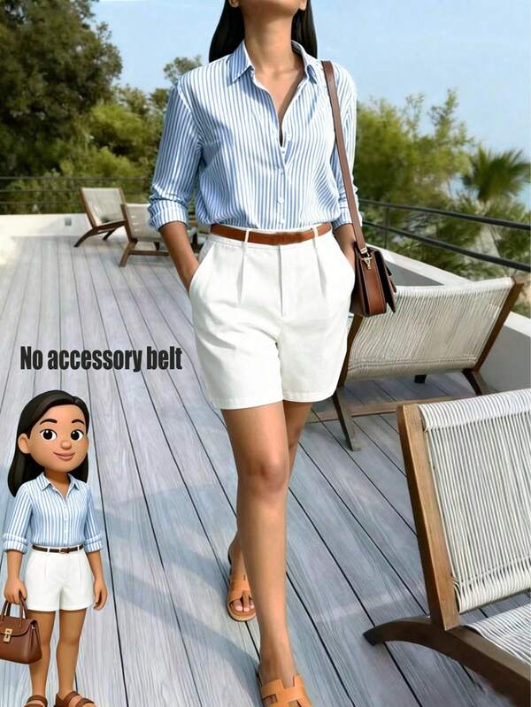 Pantalones cortos blancos casuales de talla grande, adecuados para maestros de vuelta a la escuela en verano