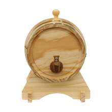 RibasuBB 5L Pine Wood Wine Barrel With Stand And Faucet, Rustic Whiskey Bourbon Dispenser For Home Bar - View 2