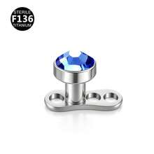 1 Set F136 Titanium Alloy 5A Flat Bottom Czech Cubic Zirconia Skin Piercing Stud Clavicle Implant Piercing Jewelry 3-5mm - Nail Embedment (1 Set) - View 10