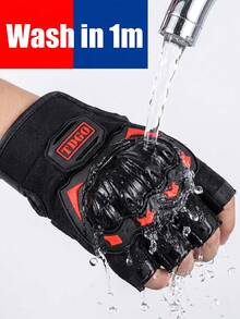 Sleek Driving Gloves With Shockproof Shell And Anti Slip Dots Lightweight Outdoor Gloves For Bikers Fingerless Cycling Gloves Great For Biking And Gym Workout Motorcycle Gear Women Gloves - Multicolor - View 4