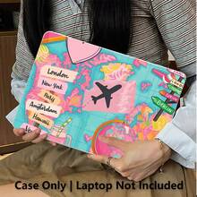 1件相容Macbook的保護殼，飛機旅行UV印花圖案，筆電保護套，極簡輕量耐用保護殼，相容Macbook Air Pro 13.3 13.6 14.2 15.3 16.2英吋，適用於13英吋Neo筆電保護殼A3404型號/D14、D16 - 查看 3