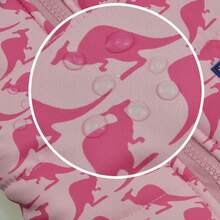 Cute Kangaroo Print Dog Winter Coat, Built-In Harness, Warm Padded Pet Jacket, Soft Fleece Lining, Zipper Closure, Adjustable Elastic Belly, Suitable For Small Dogs Winter Clothing (Pink) - Pink - View 8