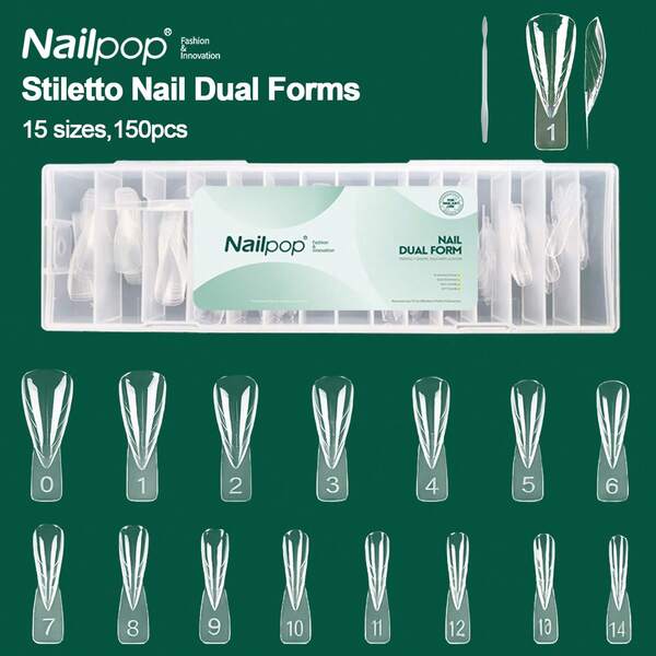 Spring/Summer Box Set 3D Pointed Dual-Effect Nail Extension Molds With Handle, Easy Demolding, High Resilience, Reusable Nail Art Molds With Built-In Shaping Curve And Comfortable Edge Design, Easy Natural Extension, Suitable For Home DIY And Professional Salon Use, Versatile Nail Art Accessories
