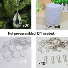 Luxury Teardrop Crystal Bead Curtain, Transparent Acrylic Bead Curtain, Indoor Hanging Decoration, Universal Partition Decor Suitable For Entrance/Window/Wedding Scenes (DIY Required) - Beaded Curtain - View 9