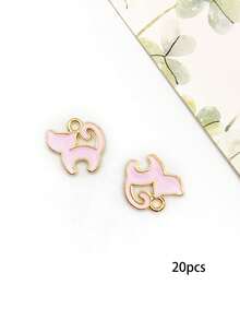 20pcs Multi-Color Cartoon Cat, Dog, Horse Oil Drip Pendant DIY Alloy Jewelry Accessories Necklace Bracelet Decorative Charms - 20pcs - View 44