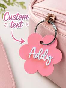 Personalized Flower Keychain With Name, Custom Acrylic Key Ring, Cute Bag Charm Accessory, Handbag Decoration, Birthday Gift For Women - Multicolor - View 2