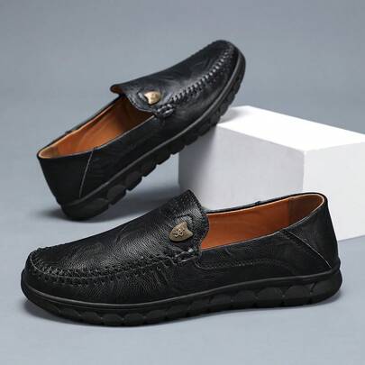 Ultra-Light Casual Shoes All-Season New Style Fashion Loafers Flat Shoes Fashion Business Formal British Style Premium Feel Shoes Men's Suit Handsome Shoes Men's Vintage Business Casual Shoes Thick Sole Slip-On Men's Shoes Breathable Driving Loafers