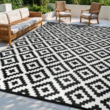 EDIMENS Large Outdoor Rug, Outdoor Mat Anti-Slip Carpet, Garden Rugs UV Resistant Garden Mat For Patio, Easy Cleaning Patio Rug For Camping, Deck, Beach, Picnic - B - View 12