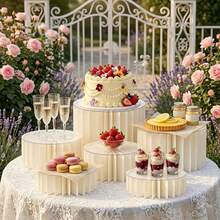 Foldable Cylindrical Dessert Stand Pillar, Wedding Display Rack Decoration, Elegant White Paper Tube Display Stand, Suitable For Wedding Dessert Table, Mall Window Display And Birthday Party Decoration - Multicolor - View 9