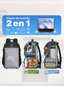 NEWHEY 17.3 Inch Laptop Backpack With USB Charging Port, Waterproof, For Work, Travel, Business, Students - Black - View 8