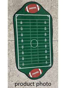 1 pieza Alfombra decorativa con forma de campo de fútbol, decoración de dormitorio, alfombra de piso, alfombra, decoración del hogar, alfombra de sala de estar, alfombra pequeña de sala de estar, alfombra de dormitorio, decoración del hogar de sala de estar, alfombra de exterior, alfombra lavable - Multicolor 5 - Ver 3
