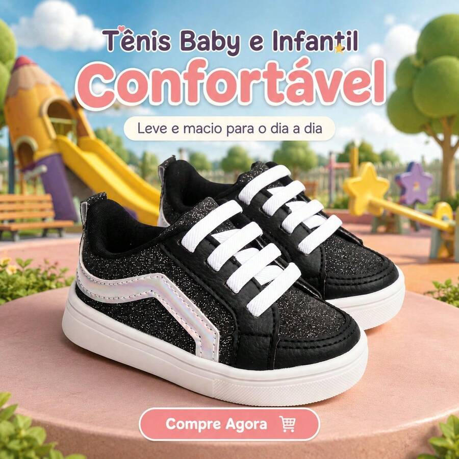 Tenis Menina Baby Leve |  Estilo Casual Com Conforto Premium, Melhor Qualidade | ENTREGA RAPIDA!