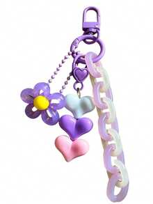 1pc Acrylic Flower Chain Bohemian Style Bag Charm Accessory, Creative Fresh Keyring Keychain Bag Decor, Best Friend Sister Gift, Party Favor - Multicolor - View 5