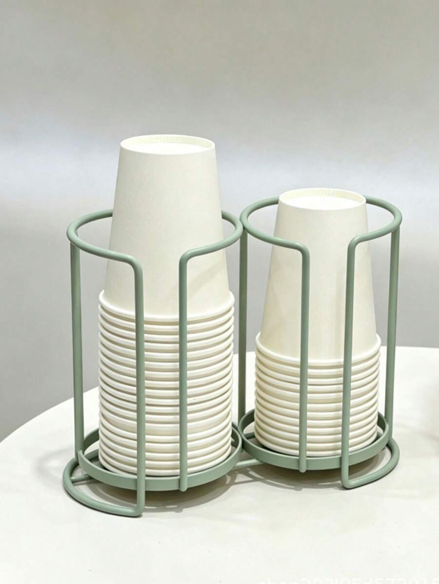 Disposable Paper Cup Holder, Multi-Color Aluminum Cylindrical Cup Rack, Space-Saving, Desktop Coffee Tea Mouthwash Cup Storage Organizer, Suitable For Kitchen, Office, Cafe, Gym, School And Other Places. - Multiple Styles - View 1