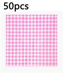 50pcs Checkered Wax Paper, Square Greaseproof Paper For Baking Cakes And Decorating, Macaron-Colored Food Wrapping Paper, Sandwich Wrapping Greaseproof Paper. Suitable For Barbecues, Picnics, Festival Parties, And Fast Food. - Multicolor - View 12
