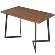 Dining Set (5-Piece), Dining Table With 4 Chairs, Modern Kitchen Table Set, Wood Grain Kitchen Table With Black Metal Legs, Walnut-Colored MDF Tabletop, Black Velvet Dining Chairs - 自然色 - 查看 10
