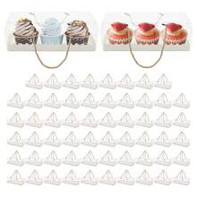60 Pcs Clear Cake Box, Clear Rectangle Cupcake Box, Small Packaging Boxes 27.5*11*9.5cm For Various Occasions - View 8