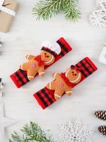 Joivida 1/2PCS Christmas Gingerbread Man Refrigerator & Oven Door Handle Covers, Cute Holiday Kitchen Decorations, Microwave Handle Covers, Home Decor Gift - Multicolor - View 9