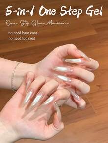 MISS SHAKA Vernis à ongles gel 5-en-1 10 ml sans base ni top coat, effet blanc transparent glacé et or clair œil de chat, blanchissant, style haut de gamme, doux, pour salon de manucure et DIY à la maison, nail art, fournitures pour ongles 2026 - Multicolore - Voir 6