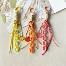 Summer Jelly Acrylic Heart Chain Bag Charm, Cute Candy Color Keychain, Earphone Case Pendant, Bag Hanging Accessory - Multicolor - View 1
