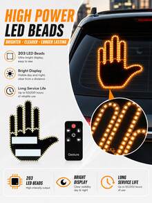 XF.Meraki LED Gesture Car Light Strip With Remote Control, 6 Driving Communication Signs, Battery Powered Window Display Light, Suitable For Cars And Trucks - Gesture Light - View 9