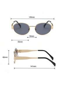 2 Pairs Oval Fashion Glasses For Women, High-End Style, Unisex Driving Fashion Glasses - Multicolor - View 6
