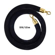 2 Pcs Black Velvet Stanchion Ropes, 5 Ft Crowd Control Stanchion Black Velvet Ropes With Gold Hooks, Post Queue Barrier Carpet Rope For Carpet Events Movie Theaters Grand Openings Hotels Party - 2 PCS - View 10